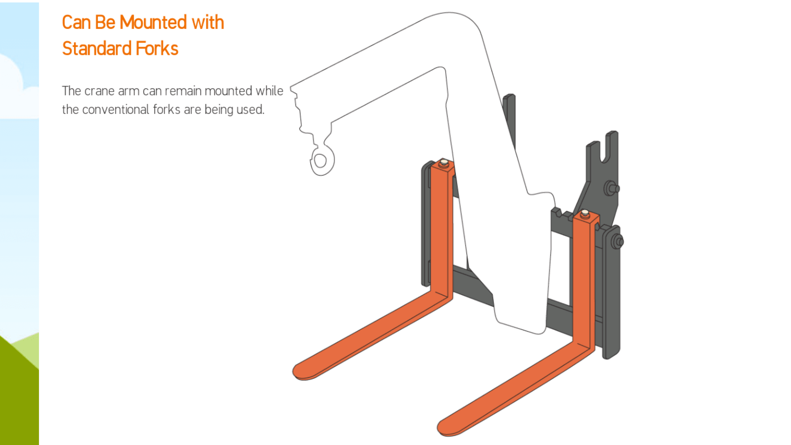 Hinged Fork With Winch Attachment Forklift
