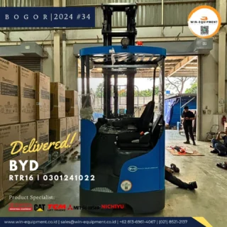 #jualforklift Forklift Battery Lithium BYD RTR16-VM950 Dengan energi baru dan terbarukan BYD meluncurkan Forklift Battery Lithium type Reach Truck dengan tinggi angkatan 9.5 meter 3 stage full freelift dengan kekuatan battery 270Ah/80V.PT. Wijaya Industrial Equipment (Win Equipment) adalah perusahaan resmi pemasok alat-alat industri spesialisasi Unit (Forklift, Genset, Loader, Excavator, Traktor, Crane, dll.)Support Sparepart, Service & Rental. There is a problem your forklift? Let us help youFor product purchase, use, used unit, repair, troubleshooting, overhaul and maintenance issues, you can contact us here.⛩️ Workshop & Showroom :Pusat Otomotif Sentra Harapan (POSH) Blok G-27 Sentra Bisnis, Harapan Indah, Kec. Medan Satria, Kota Bekasi, Jawa Barat 17132.https://maps.app.goo.gl/P2rZvyYkLxuQM7Gv6☎ Hotline :+6221 8925-2666 (Office) +62 813-6961-4067 (WhatsApp)https://bit.ly/2MVps99 (Respon Cepat) 🪐 Website :www.win-equipment.co.idOnline Customer ServiceWorking bDay 09:00 - 17:00One-stop solution of spare part, after-sales, service related problems, klik here 👉 https://bit.ly/2MVps99 Kenapa memilih Win-Equipmet? 1. Menerima Trade in Unit2. Ready Stock Unit3. Jaminan Harga Terbaik4. Support Mekanik Profesional5. Pembayaran menggunakan leasing (cicilan) -------------------------#sparepartforklift #mitsubishiforklift #forklift #toyotaforklift #mitsubishiforklift #nichiyuforklift #caterpillarforklift #heliforklift #hangchaforklift #komatsuforklift #forkliftindonesia #materialhandlingequipment #safetyshoes #jualforklift #reachstacker #jualforkliftindonesia #rentalforklift #serviceforklift #banforklift #forkshoe #batteryforklift #sparepartforklift safetyequipment #sioforklift #forklifttoyota #forkliftmitsubishi forklifttcm #forkliftcaterpillar #forkliftattachment #toyotaforkliftindonesia #mitsubishiforkliftindonesia #distributorforklift #gsyuasabattery