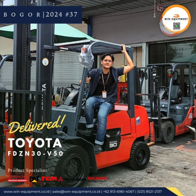 #jualforklift Forklift Diesel Toyota FDZN30-V50PT. Wijaya Industrial Equipment (Win Equipment) adalah perusahaan resmi pemasok alat-alat industri spesialisasi Unit (Forklift, Genset, Loader, Excavator, Traktor, Crane, dll.)Support Sparepart, Service & Rental. We Are Specialist | 0813.6961.4067 :1. Material Handling Equipment (Forklift, Genset, Reach Stacker, Hand Pallet & Pallet Mover) 2. Safety Equipment (Surat Ijin Operator | SIO, Surat Ijin Layak Operasi | SILO, Safety Shoes & Appar) 3. Industrial Support (Part & Service for Forklift, Tyre, and Traction Battery,  Attachment Forklift) There is a problem your forklift? Let us help youFor product purchase, use, used unit, repair, troubleshooting, overhaul and maintenance issues, you can contact us here.⛩️ Workshop & Showroom :Pusat Otomotif Sentra Harapan (POSH) Blok G-27 Sentra Bisnis, Harapan Indah, Kec. Medan Satria, Kota Bekasi, Jawa Barat 17132.https://maps.app.goo.gl/P2rZvyYkLxuQM7Gv6☎ Hotline :+6221 8925-2666 (Office) +62 813-6961-4067 (WhatsApp)https://bit.ly/2MVps99 (Respon Cepat) 🪐 Website :www.win-equipment.co.idOnline Customer ServiceWorking bDay 09:00 - 17:00One-stop solution of spare part, after-sales, service related problems, klik here 👉 https://bit.ly/2MVps99 Kenapa memilih Win-Equipmet? 1. Menerima Trade in Unit2. Ready Stock Unit3. Jaminan Harga Terbaik4. Support Mekanik Profesional5. Pembayaran menggunakan leasing (cicilan) -------------------------#sparepartforklift #mitsubishiforklift #forklift #toyotaforklift #mitsubishiforklift #nichiyuforklift #caterpillarforklift #heliforklift #hangchaforklift #komatsuforklift #forkliftindonesia #materialhandlingequipment #safetyshoes #jualforklift #reachstacker #jualforkliftindonesia #rentalforklift #serviceforklift #banforklift #forkshoe #batteryforklift #sparepartforklift safetyequipment #sioforklift #forklifttoyota #forkliftmitsubishi forklifttcm #forkliftcaterpillar #forkliftattachment #toyotaforkliftindonesia #mitsubishiforkliftindonesia #distributorforklift #gsyuasabattery