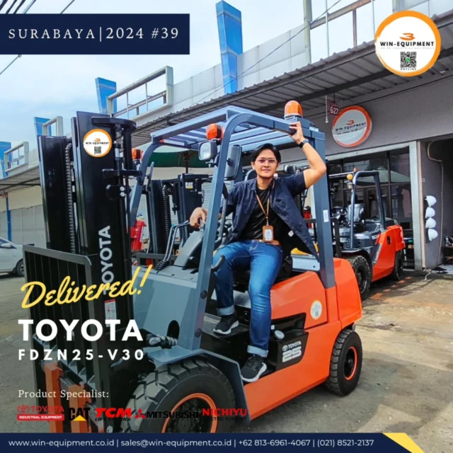 #jualforklift Forklift Diesel Toyota FDZN25-V30PT. Wijaya Industrial Equipment (Win Equipment) adalah perusahaan resmi pemasok alat-alat industri spesialisasi Unit (Forklift, Genset, Loader, Excavator, Traktor, Crane, dll.)Support Sparepart, Service & Rental. We Are Specialist | 0813.6961.4067 :1. Material Handling Equipment (Forklift, Genset, Reach Stacker, Hand Pallet & Pallet Mover) 2. Safety Equipment (Surat Ijin Operator | SIO, Surat Ijin Layak Operasi | SILO, Safety Shoes & Appar) 3. Industrial Support (Part & Service for Forklift, Tyre, and Traction Battery,  Attachment Forklift) There is a problem your forklift? Let us help youFor product purchase, use, used unit, repair, troubleshooting, overhaul and maintenance issues, you can contact us here.⛩️ Workshop & Showroom :Pusat Otomotif Sentra Harapan (POSH) Blok G-27 Sentra Bisnis, Harapan Indah, Kec. Medan Satria, Kota Bekasi, Jawa Barat 17132.https://maps.app.goo.gl/P2rZvyYkLxuQM7Gv6☎ Hotline :+6221 8925-2666 (Office) +62 813-6961-4067 (WhatsApp)https://bit.ly/2MVps99 (Respon Cepat) 🪐 Website :www.win-equipment.co.idOnline Customer ServiceWorking bDay 09:00 - 17:00One-stop solution of spare part, after-sales, service related problems, klik here 👉 https://bit.ly/2MVps99 Kenapa memilih Win-Equipmet? 1. Menerima Trade in Unit2. Ready Stock Unit3. Jaminan Harga Terbaik4. Support Mekanik Profesional5. Pembayaran menggunakan leasing (cicilan) -------------------------#sparepartforklift #mitsubishiforklift #forklift #toyotaforklift #mitsubishiforklift #nichiyuforklift #caterpillarforklift #heliforklift #hangchaforklift #komatsuforklift #forkliftindonesia #materialhandlingequipment #safetyshoes #jualforklift #reachstacker #jualforkliftindonesia #rentalforklift #serviceforklift #banforklift #forkshoe #batteryforklift #sparepartforklift safetyequipment #sioforklift #forklifttoyota #forkliftmitsubishi forklifttcm #forkliftcaterpillar #forkliftattachment #toyotaforkliftindonesia #mitsubishiforkliftindonesia #distributorforklift #gsyuasabattery