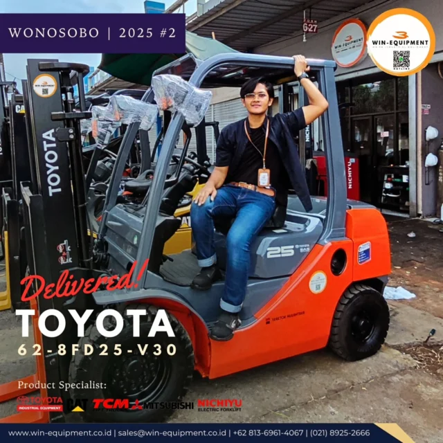 #jualforklift Forklift Diesel Toyota 62-8FD25-V30PT. Wijaya Industrial Equipment (Win Equipment) adalah perusahaan resmi pemasok alat-alat industri spesialisasi Unit (Forklift, Genset, Loader, Excavator, Traktor, Crane, dll.)Support Sparepart, Service & Rental. We Are Specialist | 0813.6961.4067 :1. Material Handling Equipment (Forklift, Genset, Reach Stacker, Hand Pallet & Pallet Mover) 2. Safety Equipment (Surat Ijin Operator | SIO, Surat Ijin Layak Operasi | SILO, Safety Shoes & Appar) 3. Industrial Support (Part & Service for Forklift, Tyre, and Traction Battery,  Attachment Forklift) There is a problem your forklift? Let us help youFor product purchase, use, used unit, repair, troubleshooting, overhaul and maintenance issues, you can contact us here.⛩️ Workshop & Showroom :Pusat Otomotif Sentra Harapan (POSH) Blok G-27 Sentra Bisnis, Harapan Indah, Kec. Medan Satria, Kota Bekasi, Jawa Barat 17132.https://maps.app.goo.gl/P2rZvyYkLxuQM7Gv6☎ Hotline :+6221 8925-2666 (Office) +62 813-6961-4067 (WhatsApp)https://bit.ly/2MVps99 (Respon Cepat) 🪐 Website :www.win-equipment.co.idOnline Customer ServiceWorking bDay 09:00 - 17:00One-stop solution of spare part, after-sales, service related problems, klik here 👉 https://bit.ly/2MVps99 Kenapa memilih Win-Equipmet? 1. Menerima Trade in Unit2. Ready Stock Unit3. Jaminan Harga Terbaik4. Support Mekanik Profesional5. Pembayaran menggunakan leasing (cicilan) -------------------------#sparepartforklift #mitsubishiforklift #forklift #toyotaforklift #mitsubishiforklift #nichiyuforklift #caterpillarforklift #heliforklift #hangchaforklift #komatsuforklift #forkliftindonesia #materialhandlingequipment #safetyshoes #jualforklift #reachstacker #jualforkliftindonesia #rentalforklift #serviceforklift #banforklift #forkshoe #batteryforklift #sparepartforklift safetyequipment #sioforklift #forklifttoyota #forkliftmitsubishi forklifttcm #forkliftcaterpillar #forkliftattachment #toyotaforkliftindonesia #mitsubishiforkliftindonesia #distributorforklift #gsyuasabattery