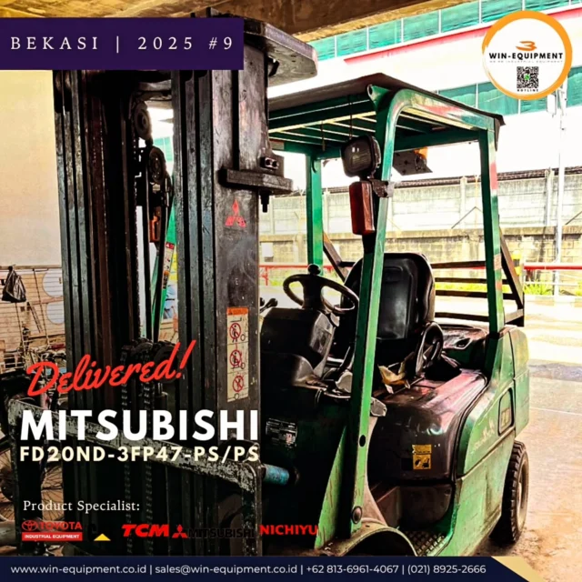 #jualforklift Forklift Diesel Mitsubishi Grendia FD20ND-3FP47-PS/PSPT. Wijaya Industrial Equipment (Win Equipment) adalah perusahaan resmi pemasok alat-alat industri spesialisasi Unit (Forklift, Genset, Loader, Excavator, Traktor, Crane, dll.)Support Sparepart, Service & Rental. We Are Specialist | 0813.6961.4067 :1. Material Handling Equipment (Forklift, Genset, Reach Stacker, Hand Pallet & Pallet Mover) 2. Safety Equipment (Surat Ijin Operator | SIO, Surat Ijin Layak Operasi | SILO, Safety Shoes & Appar) 3. Industrial Support (Part & Service for Forklift, Tyre, and Traction Battery,  Attachment Forklift) There is a problem your forklift? Let us help youFor product purchase, use, used unit, repair, troubleshooting, overhaul and maintenance issues, you can contact us here.⛩️ Workshop & Showroom :Pusat Otomotif Sentra Harapan (POSH) Blok G-27 Sentra Bisnis, Harapan Indah, Kec. Medan Satria, Kota Bekasi, Jawa Barat 17132.https://maps.app.goo.gl/P2rZvyYkLxuQM7Gv6☎ Hotline :+6221 8925-2666 (Office) +62 813-6961-4067 (WhatsApp)https://bit.ly/2MVps99 (Respon Cepat) 🪐 Website :www.win-equipment.co.idOnline Customer ServiceWorking bDay 09:00 - 17:00One-stop solution of spare part, after-sales, service related problems, klik here 👉 https://bit.ly/2MVps99 Kenapa memilih Win-Equipmet? 1. Menerima Trade in Unit2. Ready Stock Unit3. Jaminan Harga Terbaik4. Support Mekanik Profesional5. Pembayaran menggunakan leasing (cicilan) -------------------------#sparepartforklift #mitsubishiforklift #forklift #toyotaforklift #mitsubishiforklift #nichiyuforklift #caterpillarforklift #heliforklift #hangchaforklift #komatsuforklift #forkliftindonesia #materialhandlingequipment #safetyshoes #jualforklift #reachstacker #jualforkliftindonesia #rentalforklift #serviceforklift #banforklift #forkshoe #batteryforklift #sparepartforklift safetyequipment #sioforklift #forklifttoyota #forkliftmitsubishi forklifttcm #forkliftcaterpillar #forkliftattachment #toyotaforkliftindonesia #mitsubishiforkliftindonesia #distributorforklift #gsyuasabattery