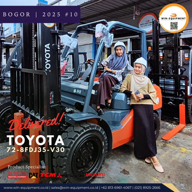 #jualforklift Forklift Diesel Toyota 72-8FDJ35-V30PT. Wijaya Industrial Equipment (Win Equipment) adalah perusahaan resmi pemasok alat-alat industri spesialisasi Unit (Forklift, Genset, Loader, Excavator, Traktor, Crane, dll.)Support Sparepart, Service & Rental. We Are Specialist | 0813.6961.4067 :1. Material Handling Equipment (Forklift, Genset, Reach Stacker, Hand Pallet & Pallet Mover) 2. Safety Equipment (Surat Ijin Operator | SIO, Surat Ijin Layak Operasi | SILO, Safety Shoes & Appar) 3. Industrial Support (Part & Service for Forklift, Tyre, and Traction Battery,  Attachment Forklift) There is a problem your forklift? Let us help youFor product purchase, use, used unit, repair, troubleshooting, overhaul and maintenance issues, you can contact us here.⛩️ Workshop & Showroom :Pusat Otomotif Sentra Harapan (POSH) Blok G-27 Sentra Bisnis, Harapan Indah, Kec. Medan Satria, Kota Bekasi, Jawa Barat 17132.https://maps.app.goo.gl/P2rZvyYkLxuQM7Gv6☎ Hotline :+6221 8925-2666 (Office) +62 813-6961-4067 (WhatsApp)https://bit.ly/2MVps99 (Respon Cepat) 🪐 Website :www.win-equipment.co.idOnline Customer ServiceWorking bDay 09:00 - 17:00One-stop solution of spare part, after-sales, service related problems, klik here 👉 https://bit.ly/2MVps99 Kenapa memilih Win-Equipmet? 1. Menerima Trade in Unit2. Ready Stock Unit3. Jaminan Harga Terbaik4. Support Mekanik Profesional5. Pembayaran menggunakan leasing (cicilan) -------------------------#sparepartforklift #mitsubishiforklift #forklift #toyotaforklift #mitsubishiforklift #nichiyuforklift #caterpillarforklift #heliforklift #hangchaforklift #komatsuforklift #forkliftindonesia #materialhandlingequipment #safetyshoes #jualforklift #reachstacker #jualforkliftindonesia #rentalforklift #serviceforklift #banforklift #forkshoe #batteryforklift #sparepartforklift safetyequipment #sioforklift #forklifttoyota #forkliftmitsubishi forklifttcm #forkliftcaterpillar #forkliftattachment #toyotaforkliftindonesia #mitsubishiforkliftindonesia #distributorforklift #gsyuasabattery