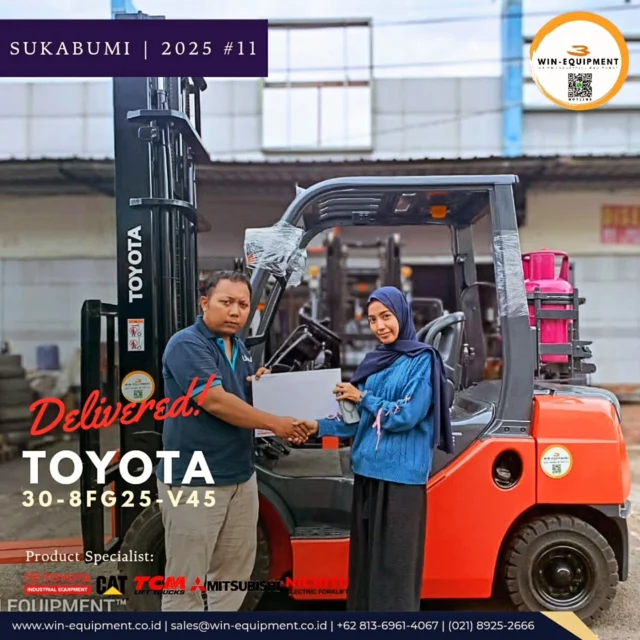 #jualforklift Forklift Gasoline Toyota 30-8FG25-V45PT. Wijaya Industrial Equipment (Win Equipment) adalah perusahaan resmi pemasok alat-alat industri spesialisasi Unit (Forklift, Genset, Loader, Excavator, Traktor, Crane, dll.)Support Sparepart, Service & Rental. We Are Specialist | 0813.6961.4067 :1. Material Handling Equipment (Forklift, Genset, Reach Stacker, Hand Pallet & Pallet Mover) 2. Safety Equipment (Surat Ijin Operator | SIO, Surat Ijin Layak Operasi | SILO, Safety Shoes & Appar) 3. Industrial Support (Part & Service for Forklift, Tyre, and Traction Battery,  Attachment Forklift) There is a problem your forklift? Let us help youFor product purchase, use, used unit, repair, troubleshooting, overhaul and maintenance issues, you can contact us here.⛩️ Workshop & Showroom :Pusat Otomotif Sentra Harapan (POSH) Blok G-27 Sentra Bisnis, Harapan Indah, Kec. Medan Satria, Kota Bekasi, Jawa Barat 17132.https://maps.app.goo.gl/P2rZvyYkLxuQM7Gv6☎ Hotline :+6221 8925-2666 (Office) +62 813-6961-4067 (WhatsApp)https://bit.ly/2MVps99 (Respon Cepat) 🪐 Website :www.win-equipment.co.idOnline Customer ServiceWorking bDay 09:00 - 17:00One-stop solution of spare part, after-sales, service related problems, klik here 👉 https://bit.ly/2MVps99 Kenapa memilih Win-Equipmet? 1. Menerima Trade in Unit2. Ready Stock Unit3. Jaminan Harga Terbaik4. Support Mekanik Profesional5. Pembayaran menggunakan leasing (cicilan) -------------------------#sparepartforklift #mitsubishiforklift #forklift #toyotaforklift #mitsubishiforklift #nichiyuforklift #caterpillarforklift #heliforklift #hangchaforklift #komatsuforklift #forkliftindonesia #materialhandlingequipment #safetyshoes #jualforklift #reachstacker #jualforkliftindonesia #rentalforklift #serviceforklift #banforklift #forkshoe #batteryforklift #sparepartforklift safetyequipment #sioforklift #forklifttoyota #forkliftmitsubishi forklifttcm #forkliftcaterpillar #forkliftattachment #toyotaforkliftindonesia #mitsubishiforkliftindonesia #distributorforklift #gsyuasabattery