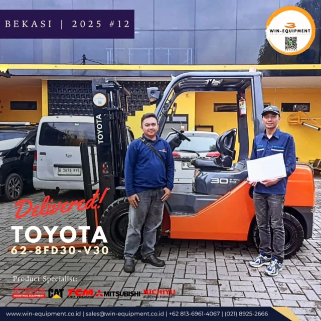 #jualforklift Forklift Diesel Toyota 62-8FD30-V30PT. Wijaya Industrial Equipment (Win Equipment) adalah perusahaan resmi pemasok alat-alat industri spesialisasi Unit (Forklift, Genset, Loader, Excavator, Traktor, Crane, dll.)Support Sparepart, Service & Rental. We Are Specialist | 0813.6961.4067 :1. Material Handling Equipment (Forklift, Genset, Reach Stacker, Hand Pallet & Pallet Mover) 2. Safety Equipment (Surat Ijin Operator | SIO, Surat Ijin Layak Operasi | SILO, Safety Shoes & Appar) 3. Industrial Support (Part & Service for Forklift, Tyre, and Traction Battery,  Attachment Forklift) There is a problem your forklift? Let us help youFor product purchase, use, used unit, repair, troubleshooting, overhaul and maintenance issues, you can contact us here.⛩️ Workshop & Showroom :Pusat Otomotif Sentra Harapan (POSH) Blok G-27 Sentra Bisnis, Harapan Indah, Kec. Medan Satria, Kota Bekasi, Jawa Barat 17132.https://maps.app.goo.gl/P2rZvyYkLxuQM7Gv6☎ Hotline :+6221 8925-2666 (Office) +62 813-6961-4067 (WhatsApp)https://bit.ly/2MVps99 (Respon Cepat) 🪐 Website :www.win-equipment.co.idOnline Customer ServiceWorking bDay 09:00 - 17:00One-stop solution of spare part, after-sales, service related problems, klik here 👉 https://bit.ly/2MVps99 Kenapa memilih Win-Equipmet? 1. Menerima Trade in Unit2. Ready Stock Unit3. Jaminan Harga Terbaik4. Support Mekanik Profesional5. Pembayaran menggunakan leasing (cicilan) -------------------------#sparepartforklift #mitsubishiforklift #forklift #toyotaforklift #mitsubishiforklift #nichiyuforklift #caterpillarforklift #heliforklift #hangchaforklift #komatsuforklift #forkliftindonesia #materialhandlingequipment #safetyshoes #jualforklift #reachstacker #jualforkliftindonesia #rentalforklift #serviceforklift #banforklift #forkshoe #batteryforklift #sparepartforklift safetyequipment #sioforklift #forklifttoyota #forkliftmitsubishi forklifttcm #forkliftcaterpillar #forkliftattachment #toyotaforkliftindonesia #mitsubishiforkliftindonesia #distributorforklift #gsyuasabattery